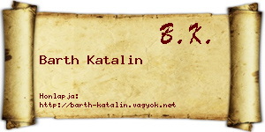Barth Katalin névjegykártya